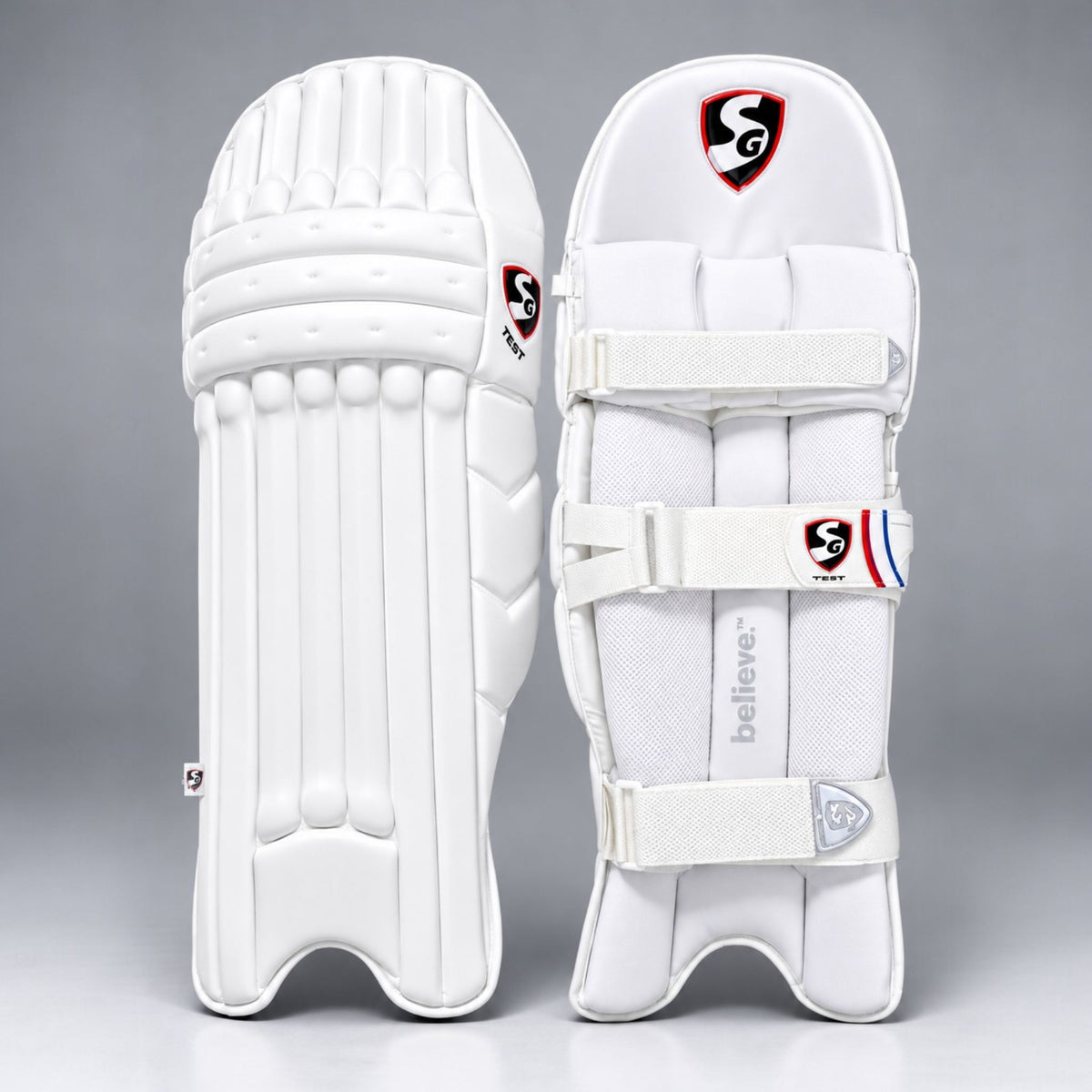 SG Test cricket leg guards white batting pads