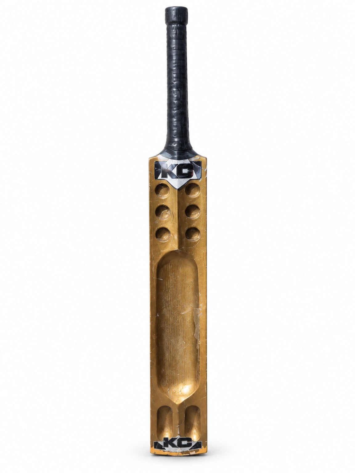 KC gold scoop cricket bat with black handle