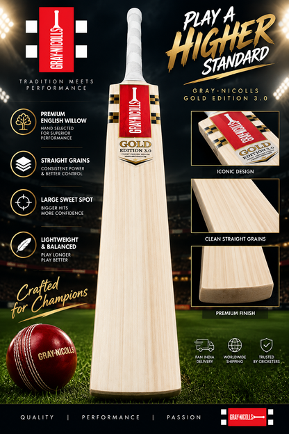 Gray Nicolls English Willow cricket bat side view