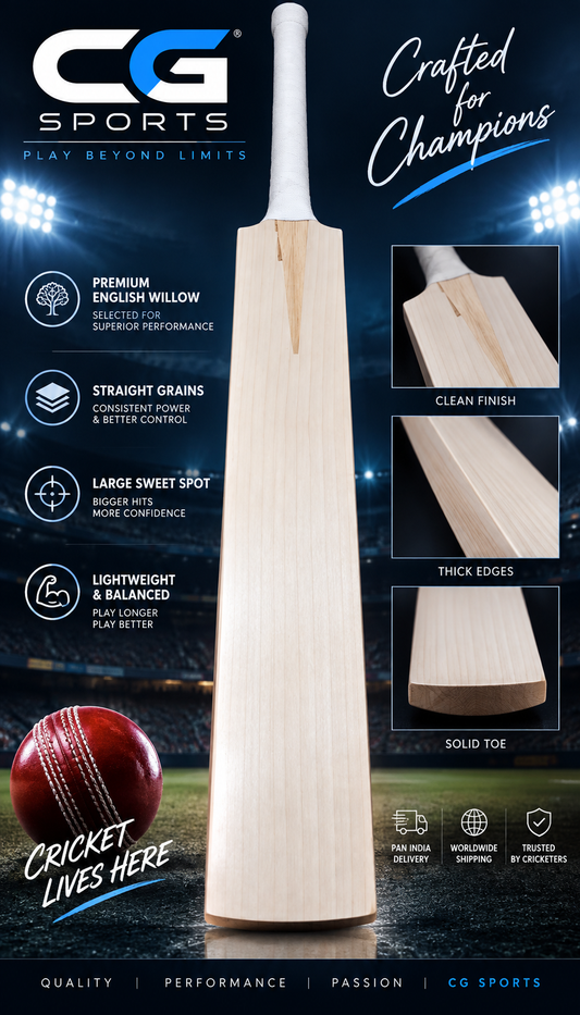 CG Sports English Willow cricket bat side view