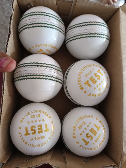 White leather cricket ball pack of 6 alternate view