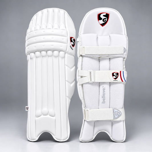 SG Test cricket leg guards white batting pads